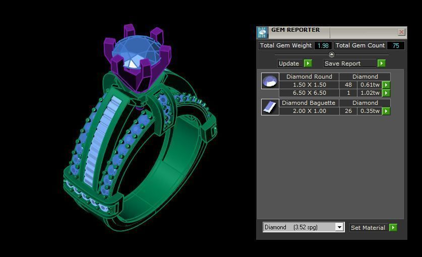 diamond Ring 3D print model_6