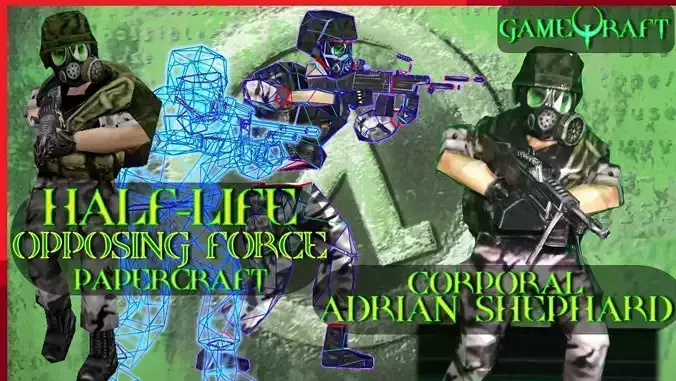 ADRIAN SHEPHARD  HALF-LIFE OPPOSING FORCE  - PAPERCRAFT TEMPLATE 3D print model