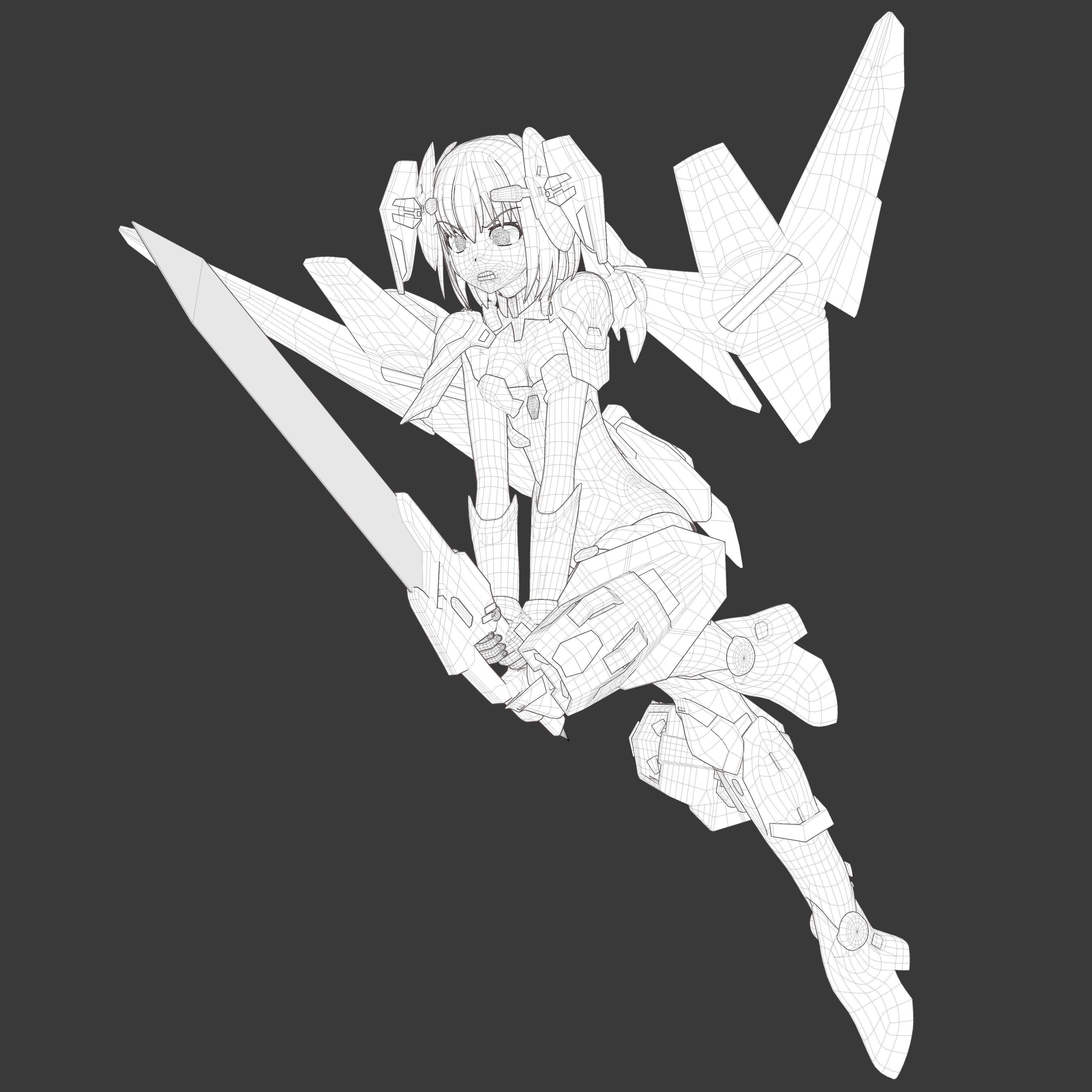 Pack Tobiichi Origami - 3D Model Blender Low-poly 3D model_8