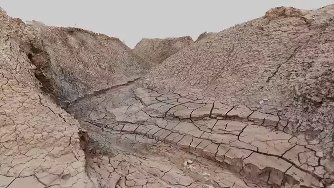 Desert Ravine Low-poly 3D model