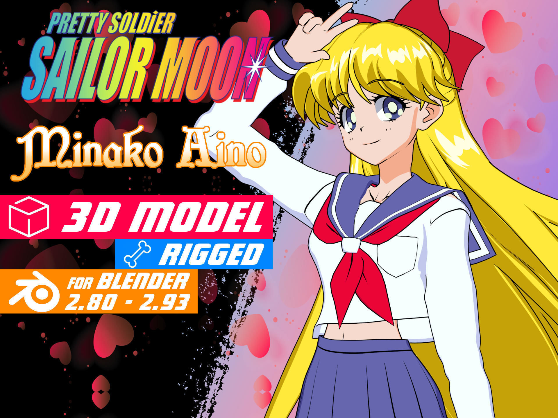 Pack Sailor Venus Eternal - 3D Model Blender Low-poly 3D model_6