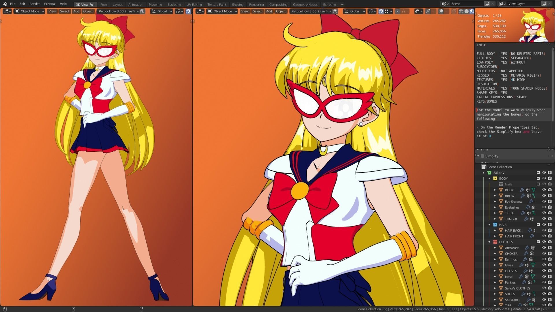 Pack Sailor Venus Eternal - 3D Model Blender Low-poly 3D model_47