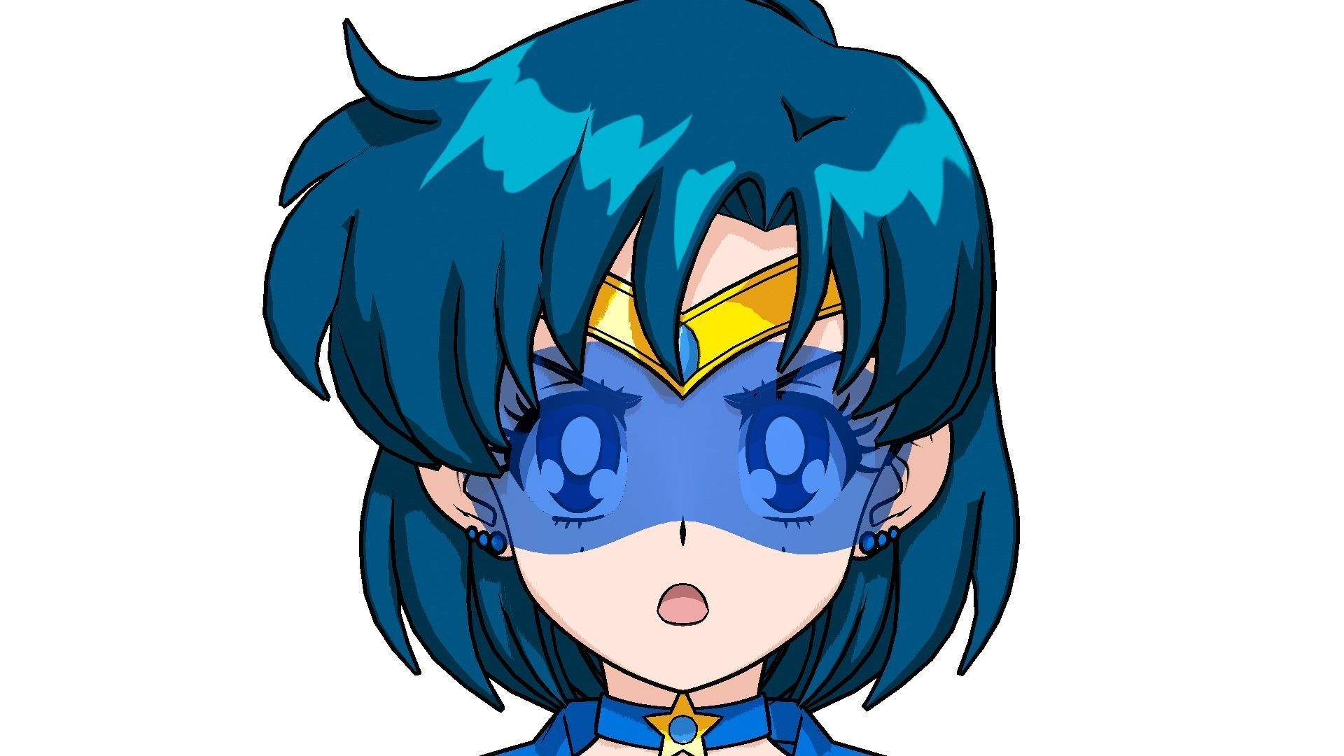 Sailor Mercury Eternal - 3D Model Blender Low-poly 3D model_9