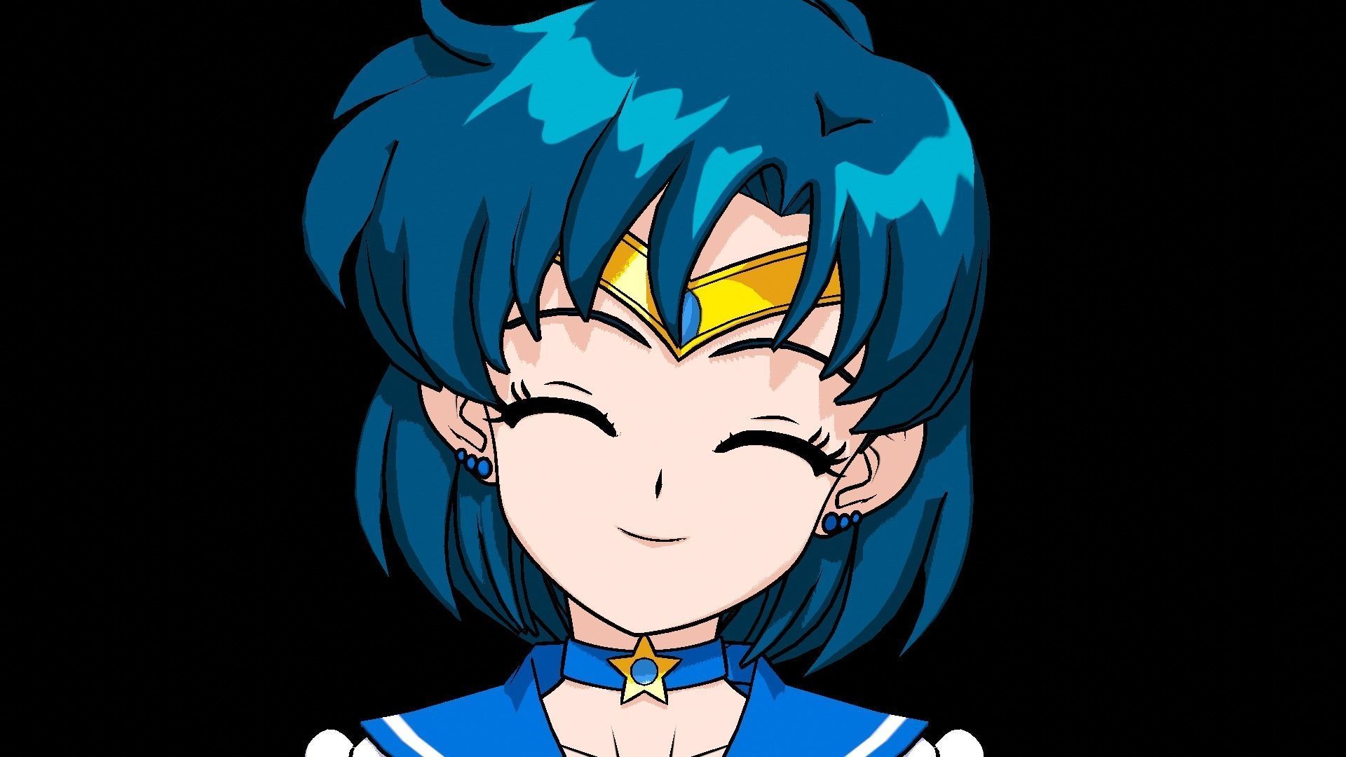 Sailor Mercury Eternal - 3D Model Blender Low-poly 3D model_10