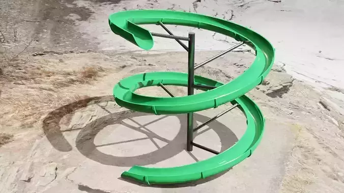 Water Slide Low-poly 3D model