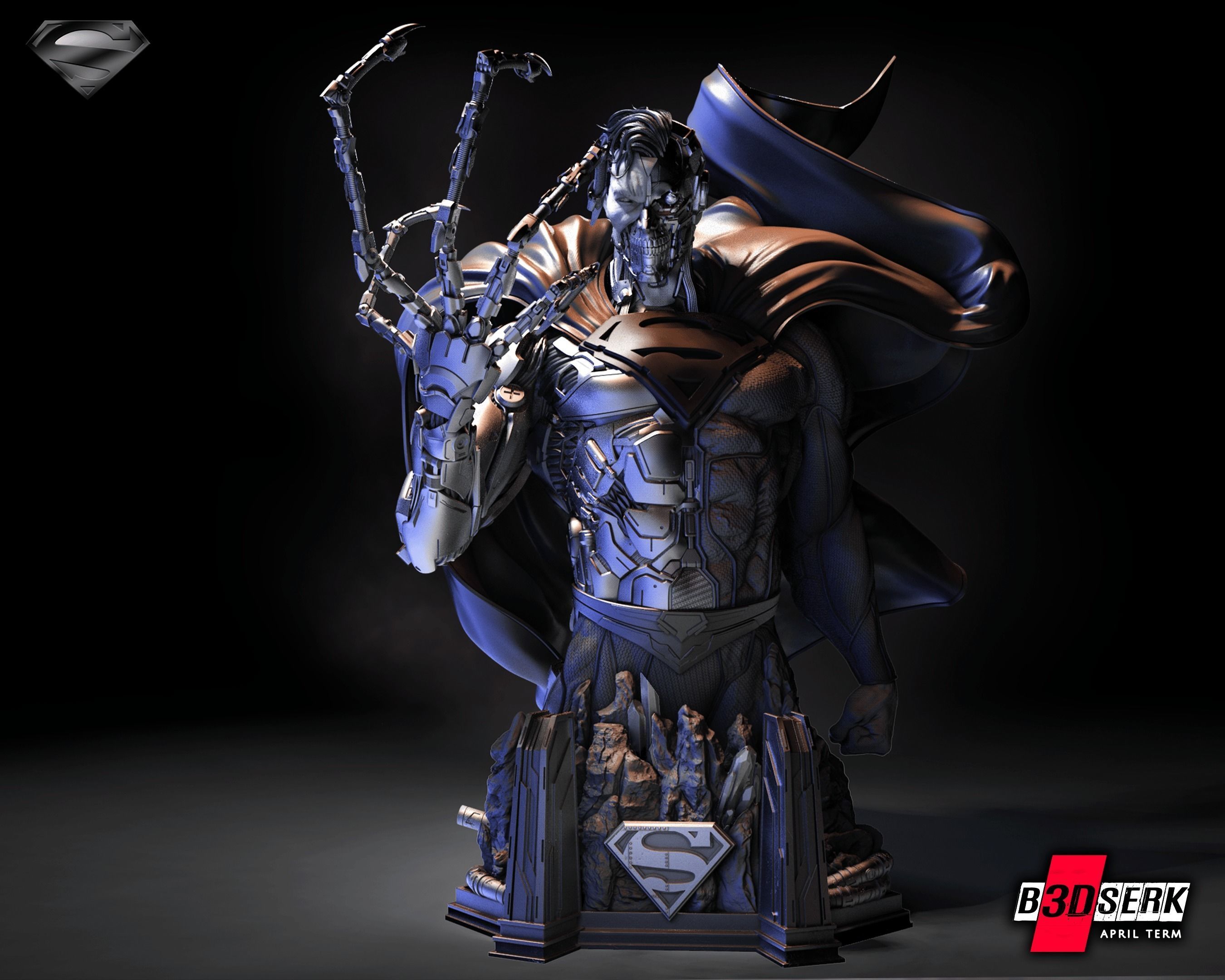 Figurine Lobo DC Universe - Fan Art Imprimée En 3D Résine Grise (par B3DSERK Studios)