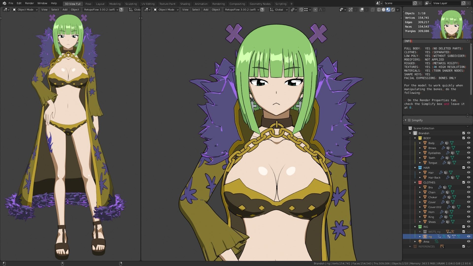 Brandish - 3D model blender Low-poly 3D model_1