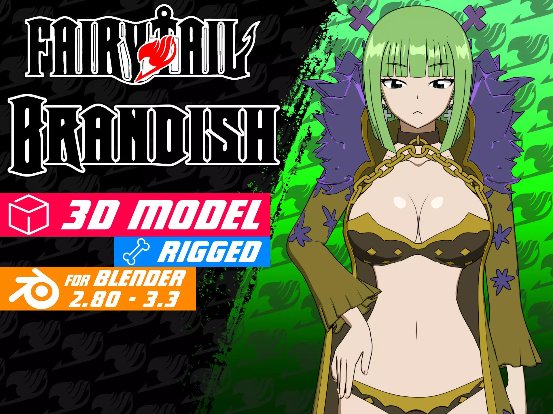 Brandish - 3D model blender Low-poly 3D model_0