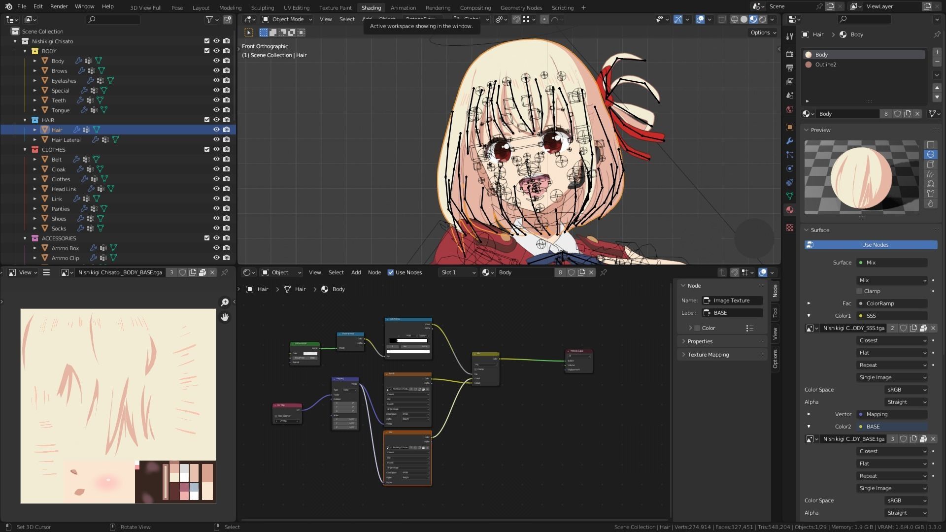 Nishikigi Chisato - Lycoris Recoil - Model 3D Blender 3D model_11