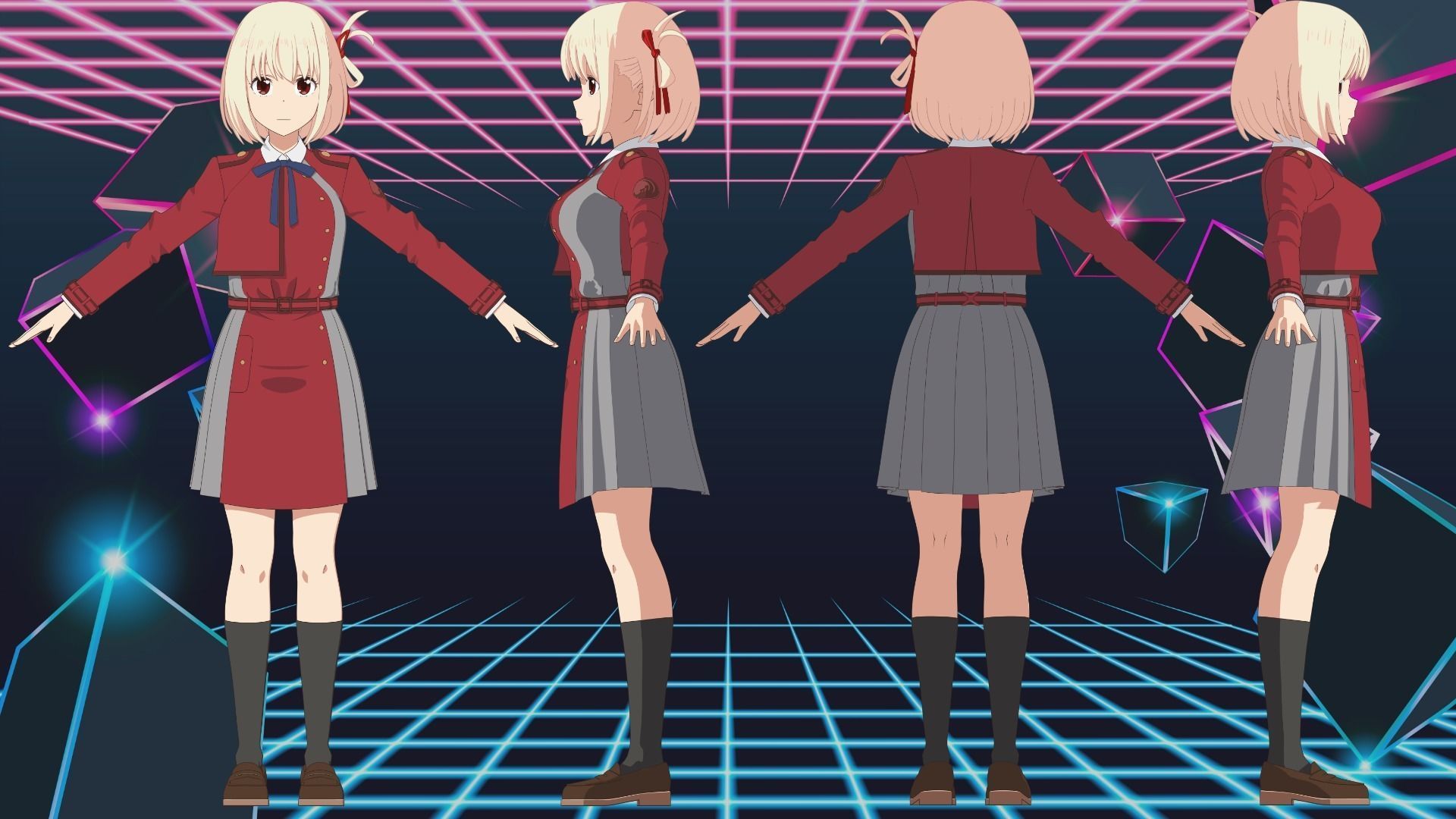 Nishikigi Chisato - Lycoris Recoil - Model 3D Blender 3D model_17