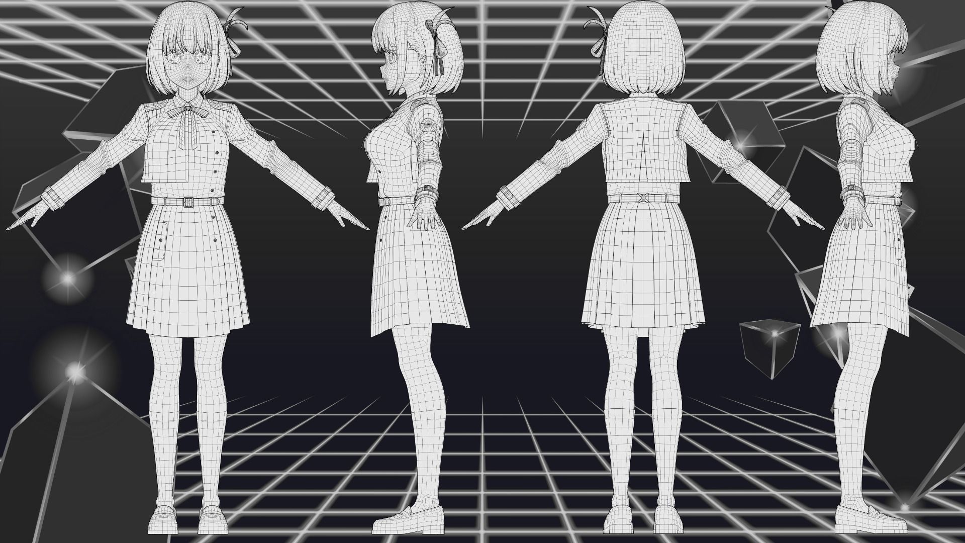 Nishikigi Chisato - Lycoris Recoil - Model 3D Blender 3D model_18