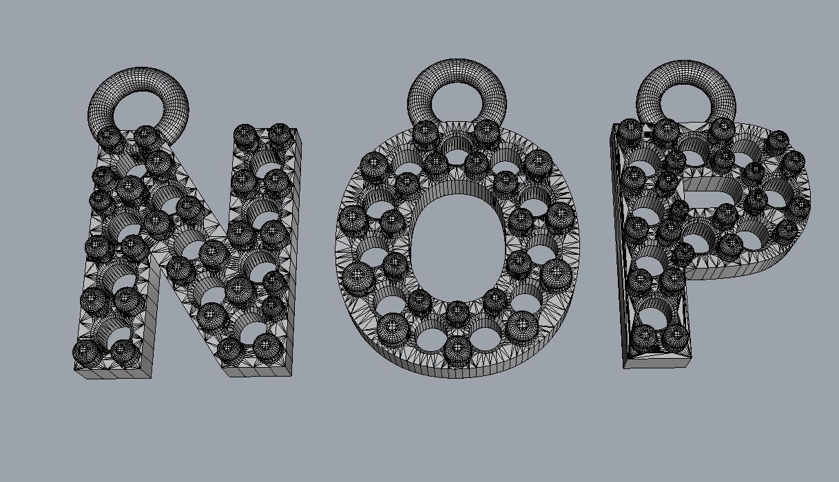 Diamond Alphabet Pendants - 7mm 3D print model_21