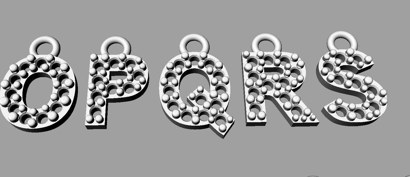 Diamond Alphabet Pendants - 7mm 3D print model_15