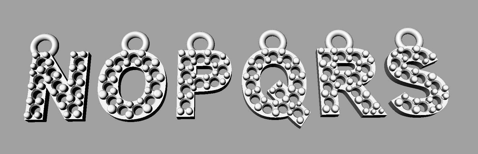 Diamond Alphabet Pendants - 7mm 3D print model_18