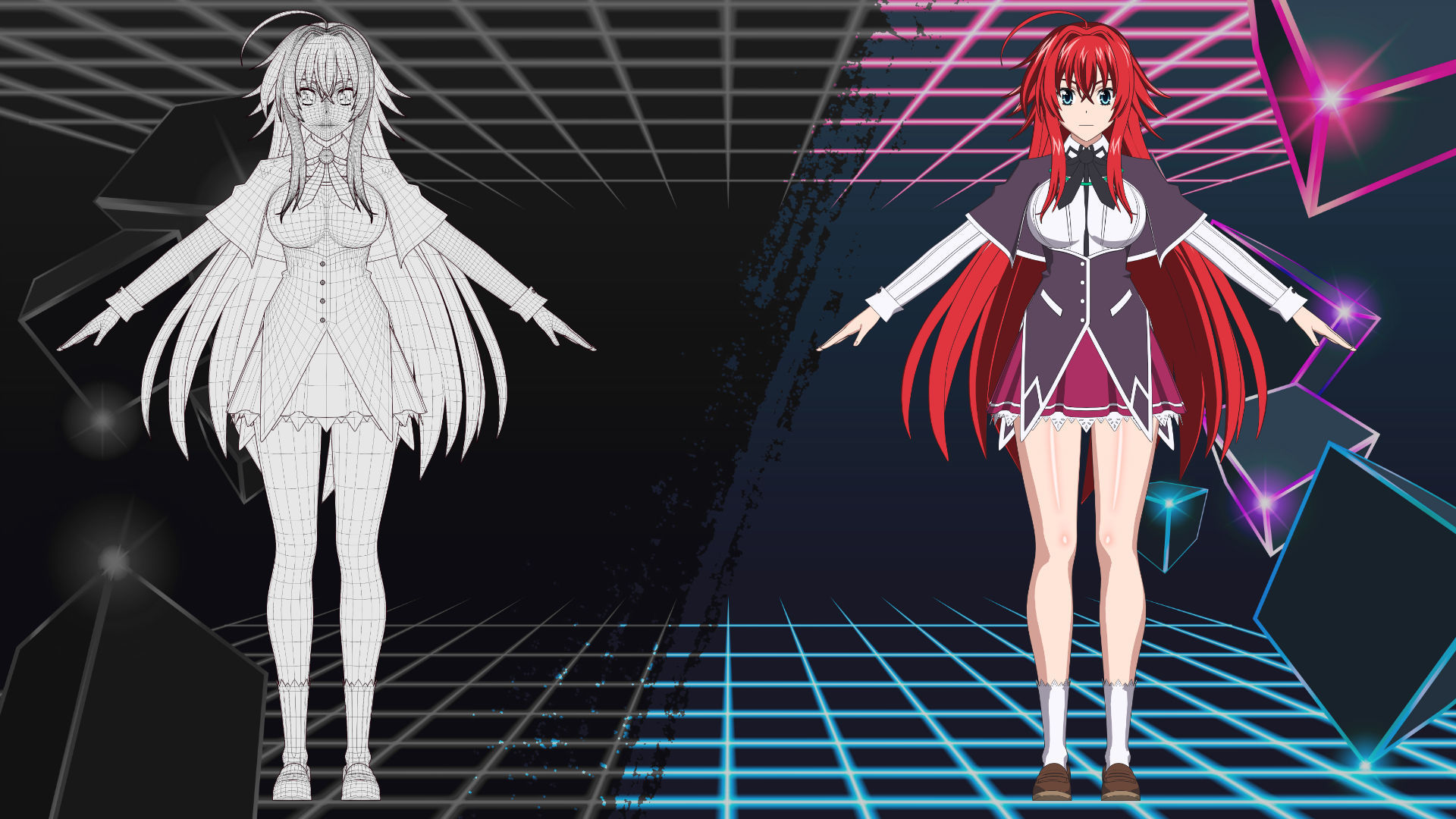 Rias Gremory - High School DXD - 3D Model Blender 3D model_6