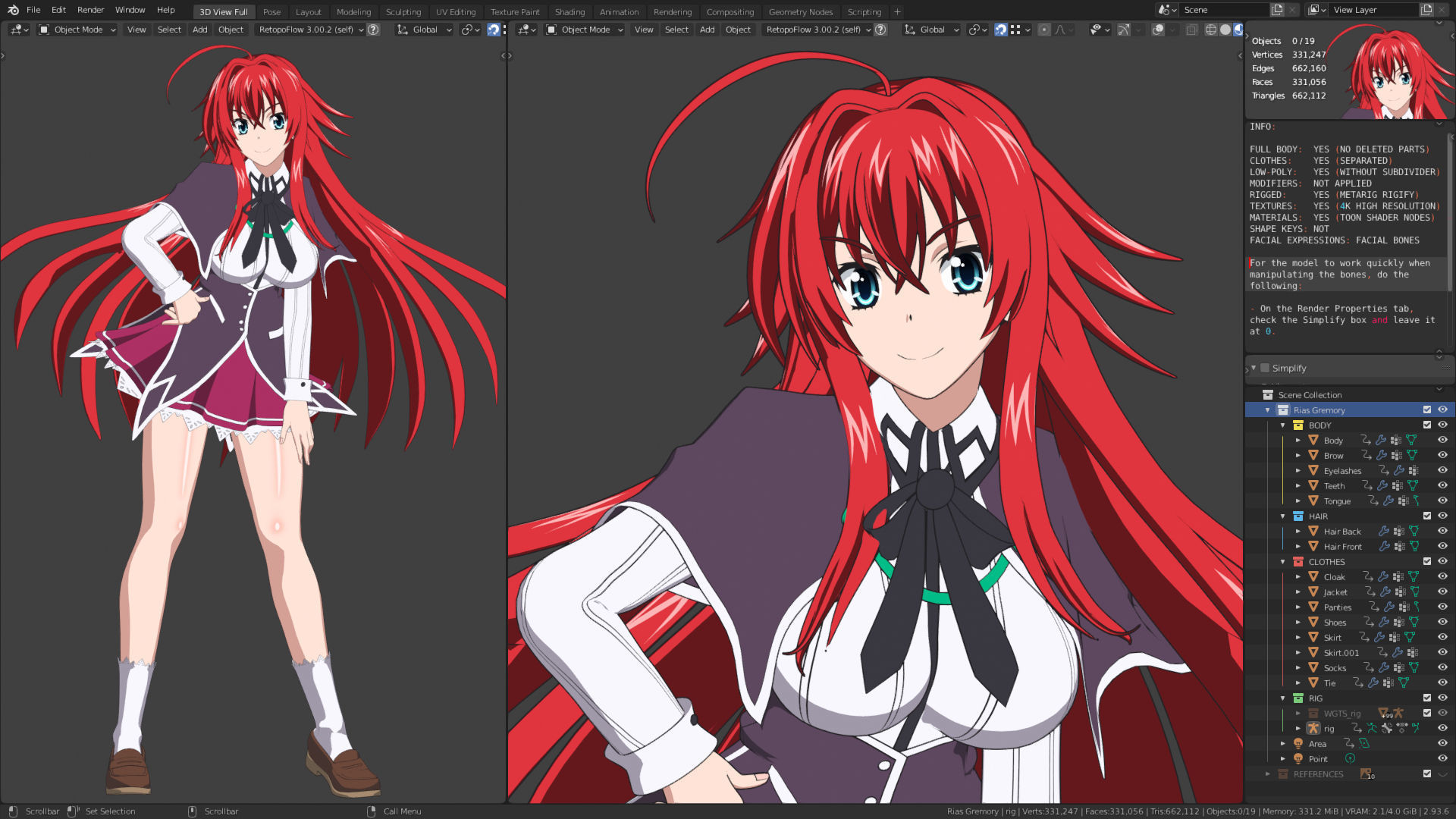 Rias Gremory - High School DXD - 3D Model Blender 3D model_10