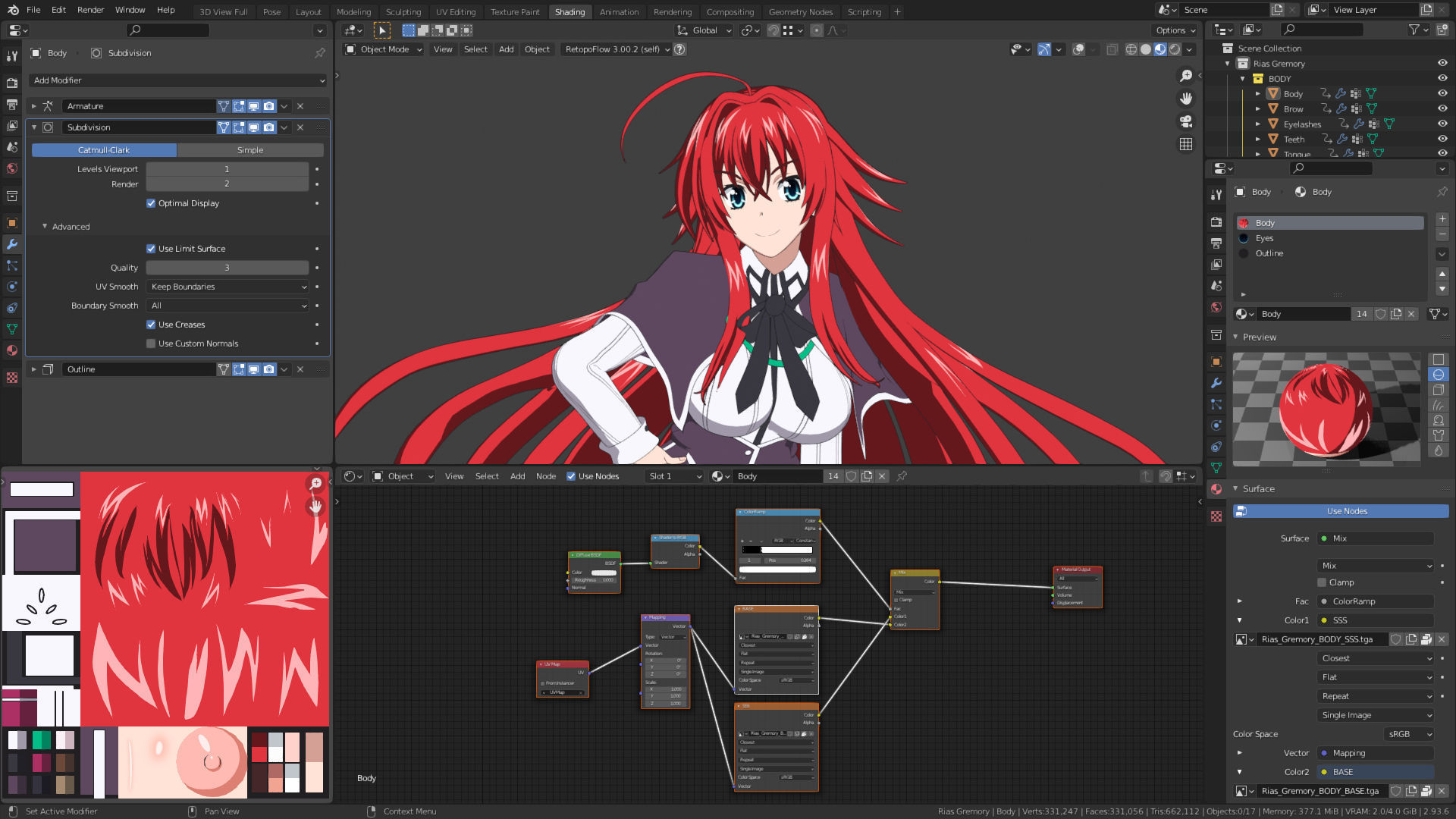 Rias Gremory - High School DXD - 3D Model Blender 3D model_12