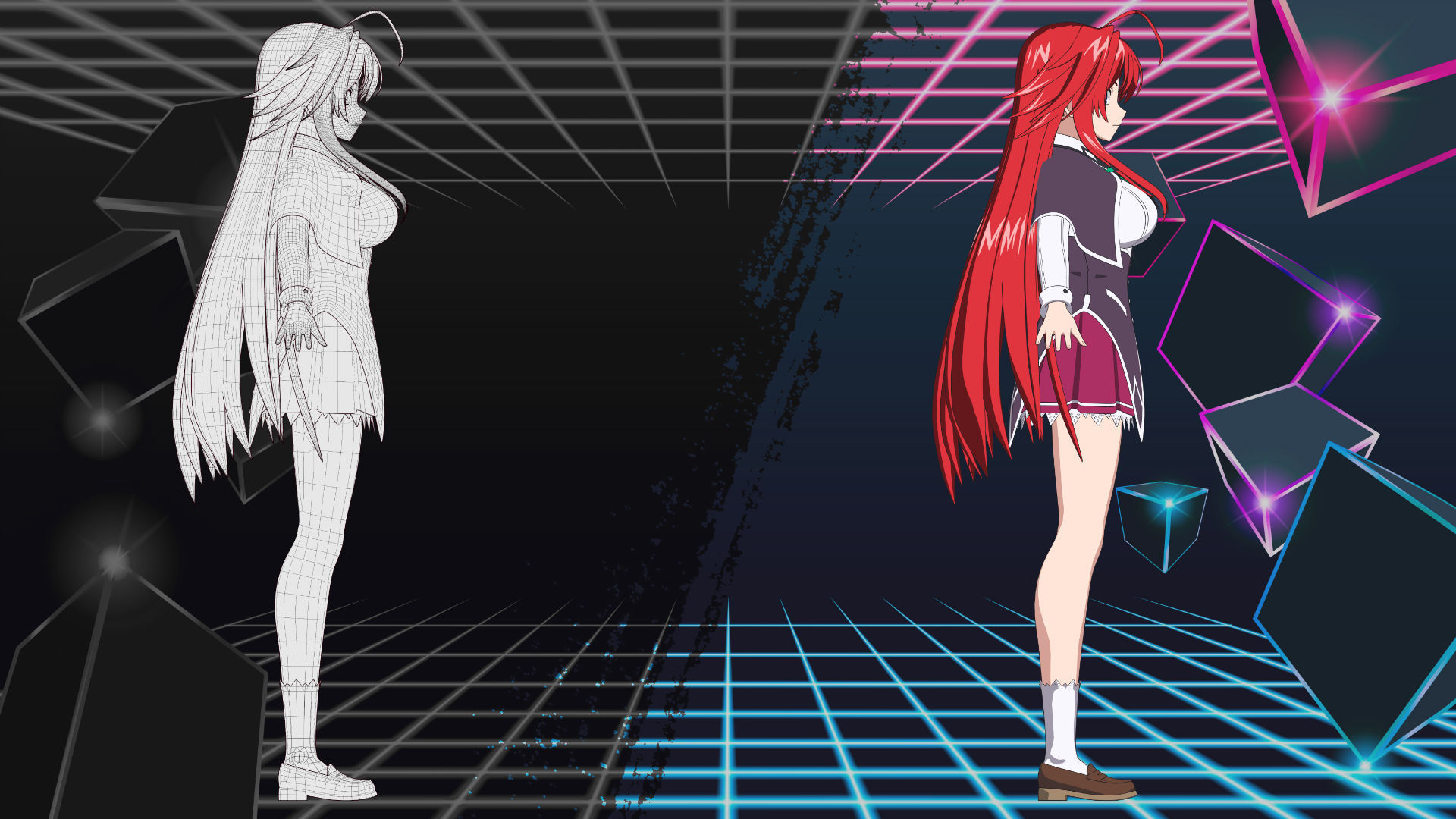 Figurine Anime Rias Gremory Lapin Fille 1/4 - Statue Collection 40cm En PVC, Idée Cadeau Fan Anime Et Déco Bureau