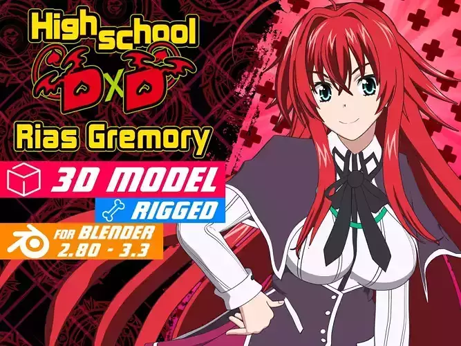 Rias Gremory - High School DXD - 3D Model Blender 3D model