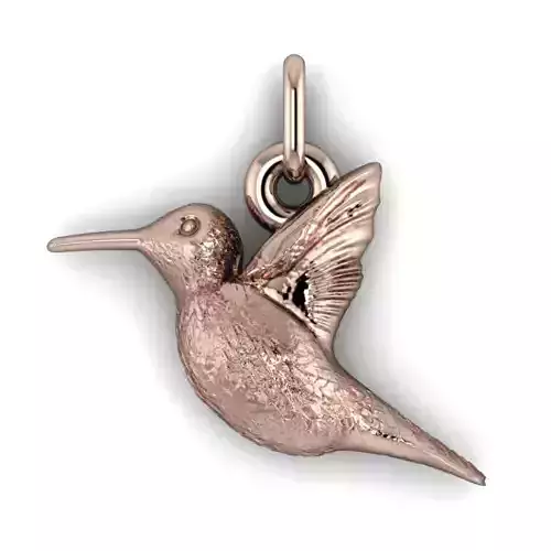  humming bird pendant necklace charm bracelet earrings 3D print model