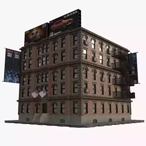 Hotel New York Low Poly  Low-poly 3D model