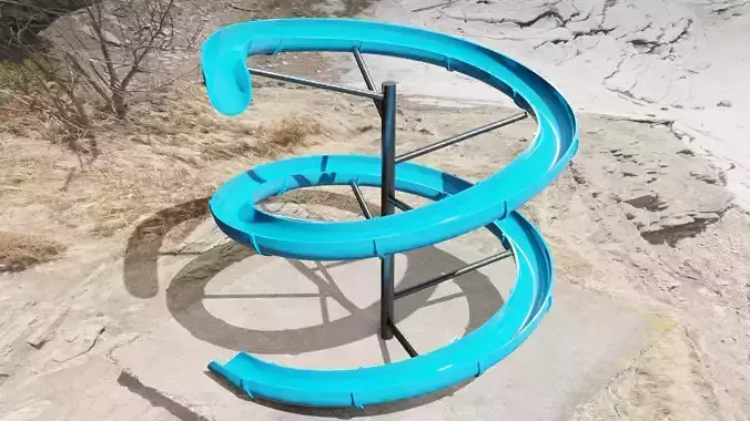 Water Slide Low-poly 3D model