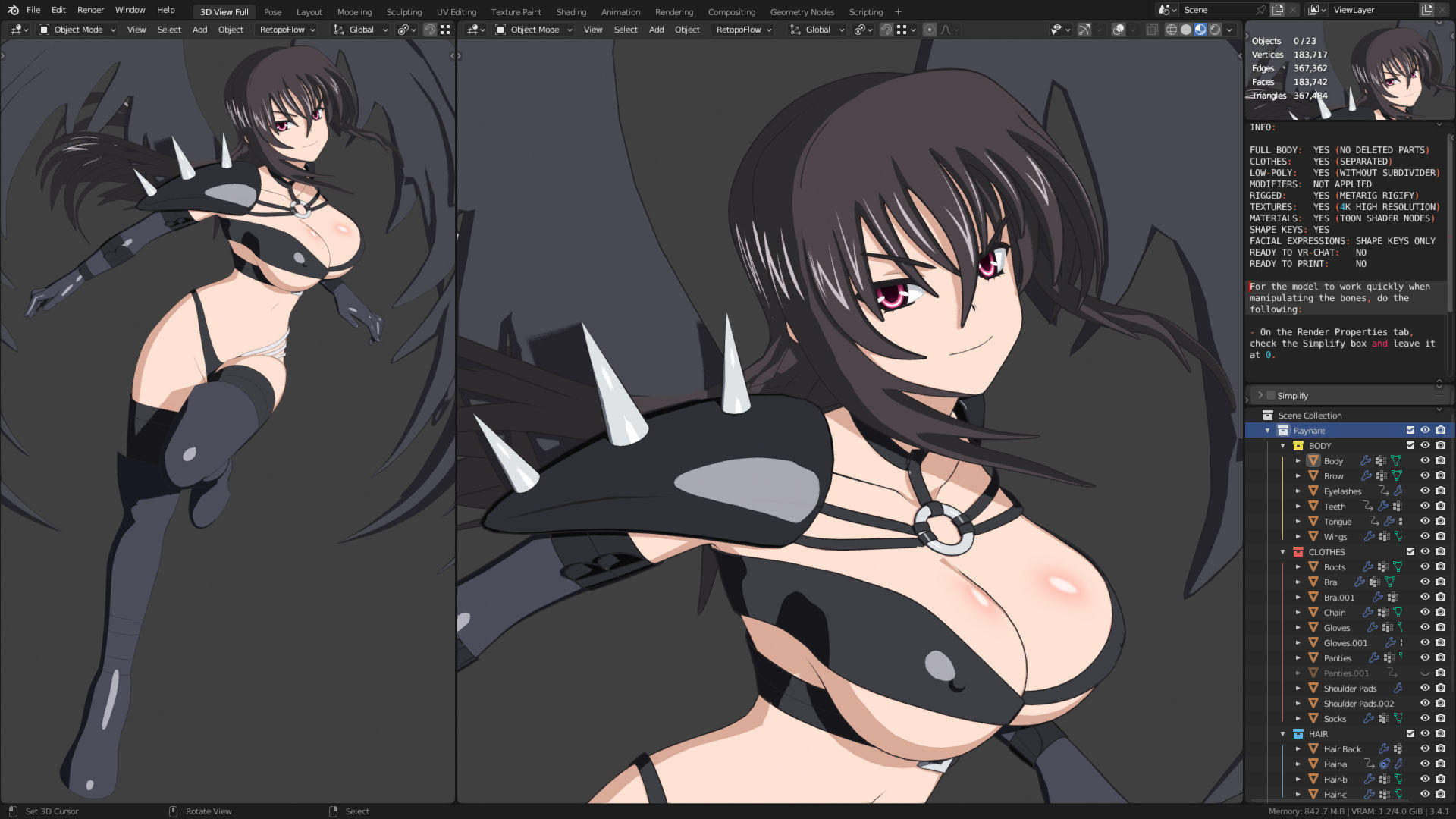 Raynare - High School DXD - 3D Model Blender 3D model_12