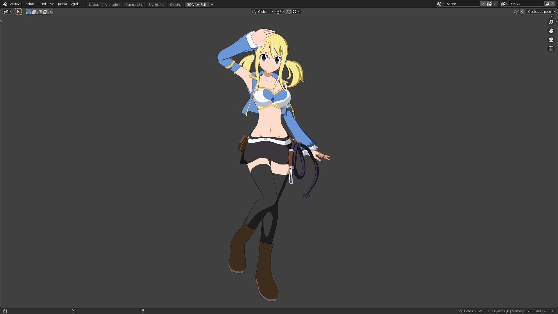 Pack Lucy Heartfilia V2 - 3D model blender Low-poly 3D model_1