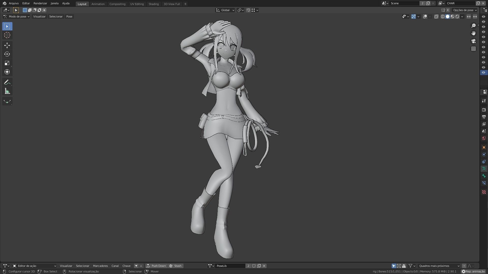 Pack Lucy Heartfilia V2 - 3D model blender Low-poly 3D model_22