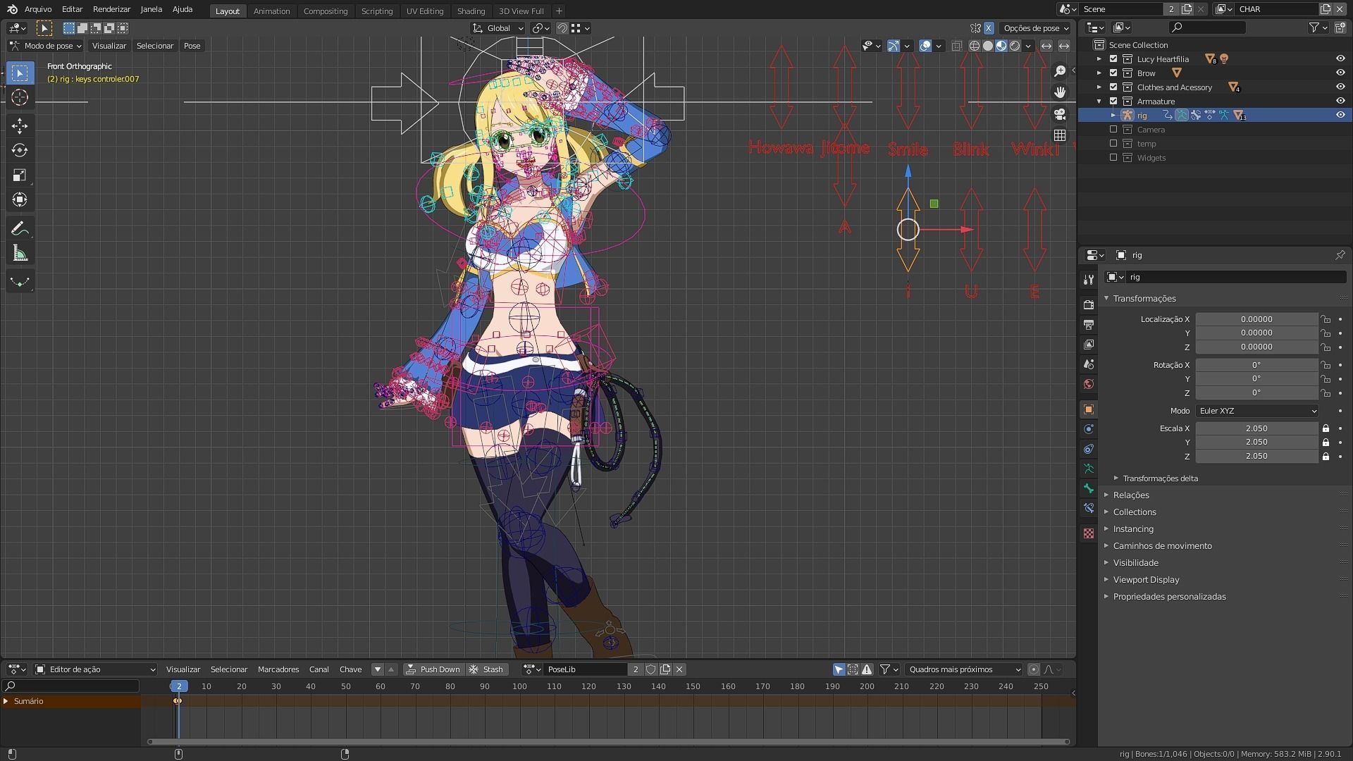 Pack Lucy Heartfilia V2 - 3D model blender Low-poly 3D model_4