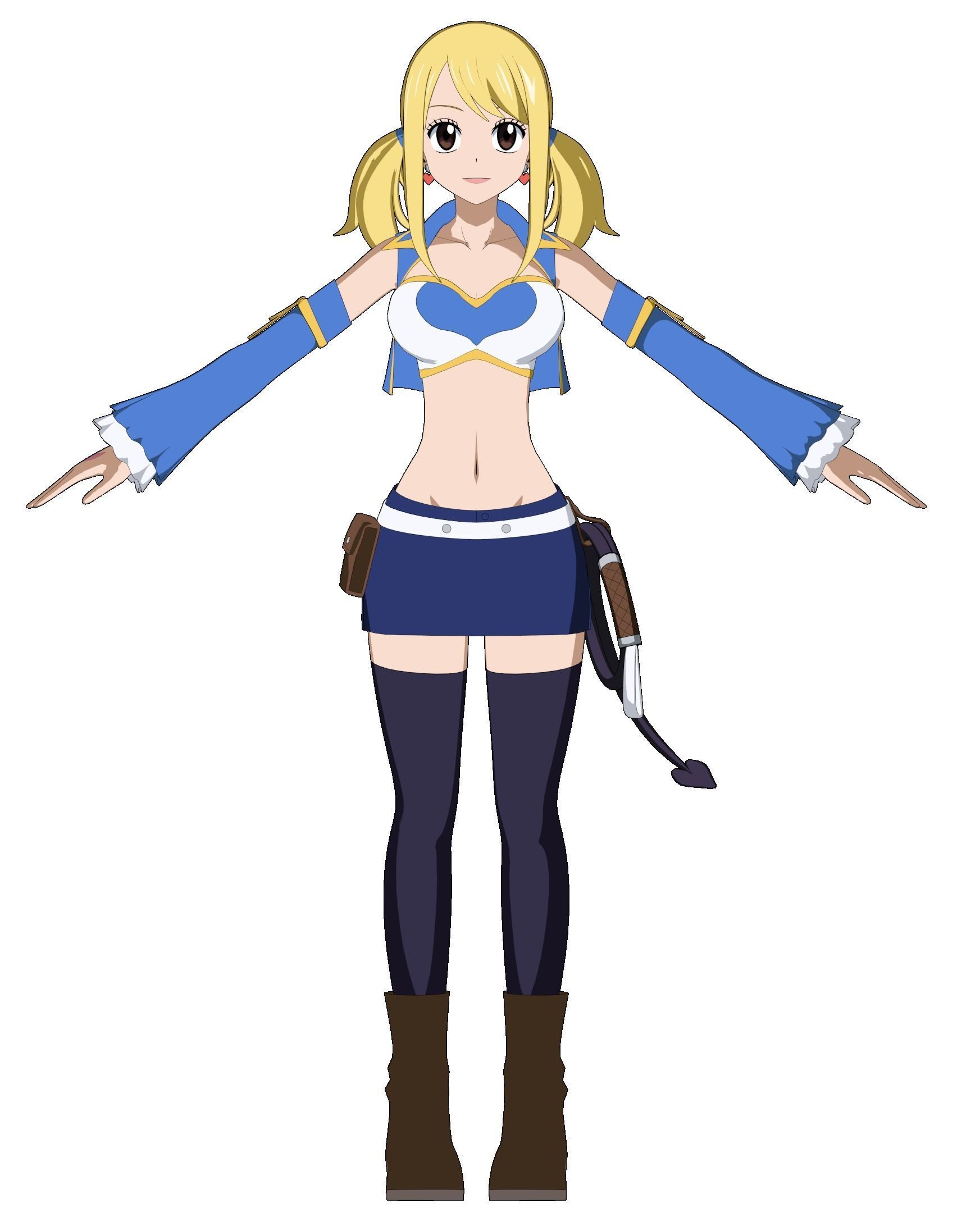 Pack Lucy Heartfilia V2 - 3D model blender Low-poly 3D model_7