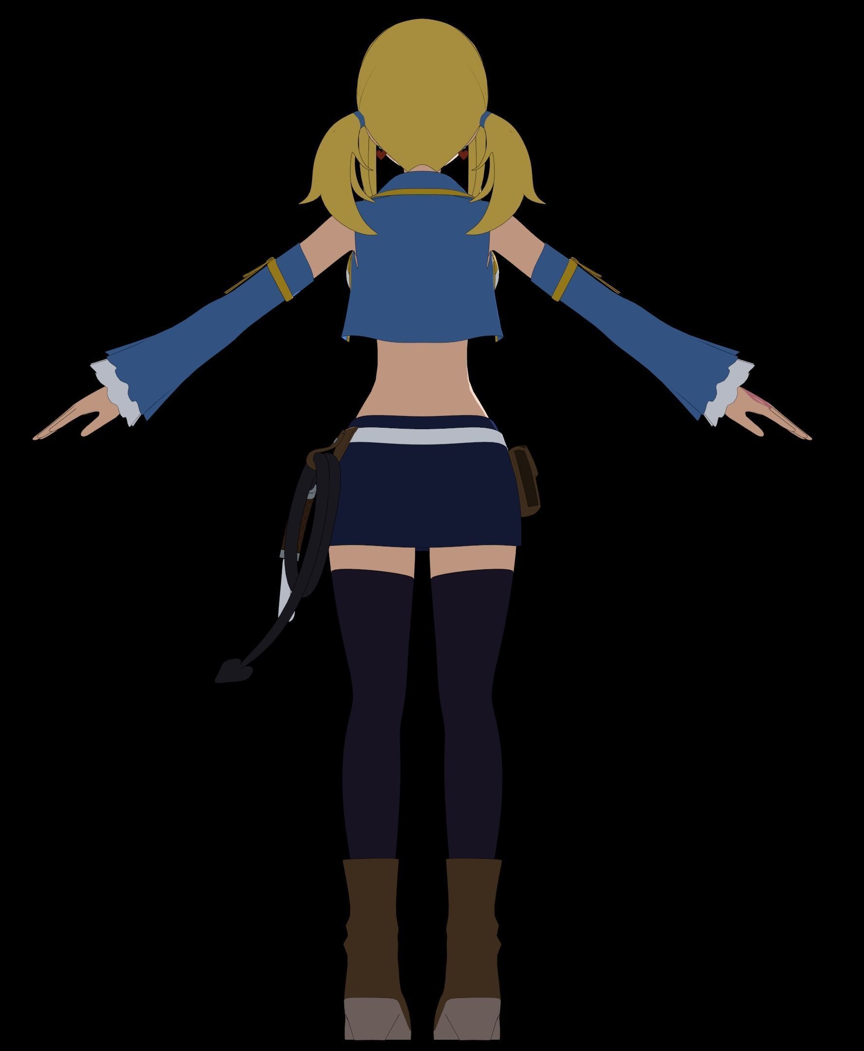 Pack Lucy Heartfilia V2 - 3D model blender Low-poly 3D model_9