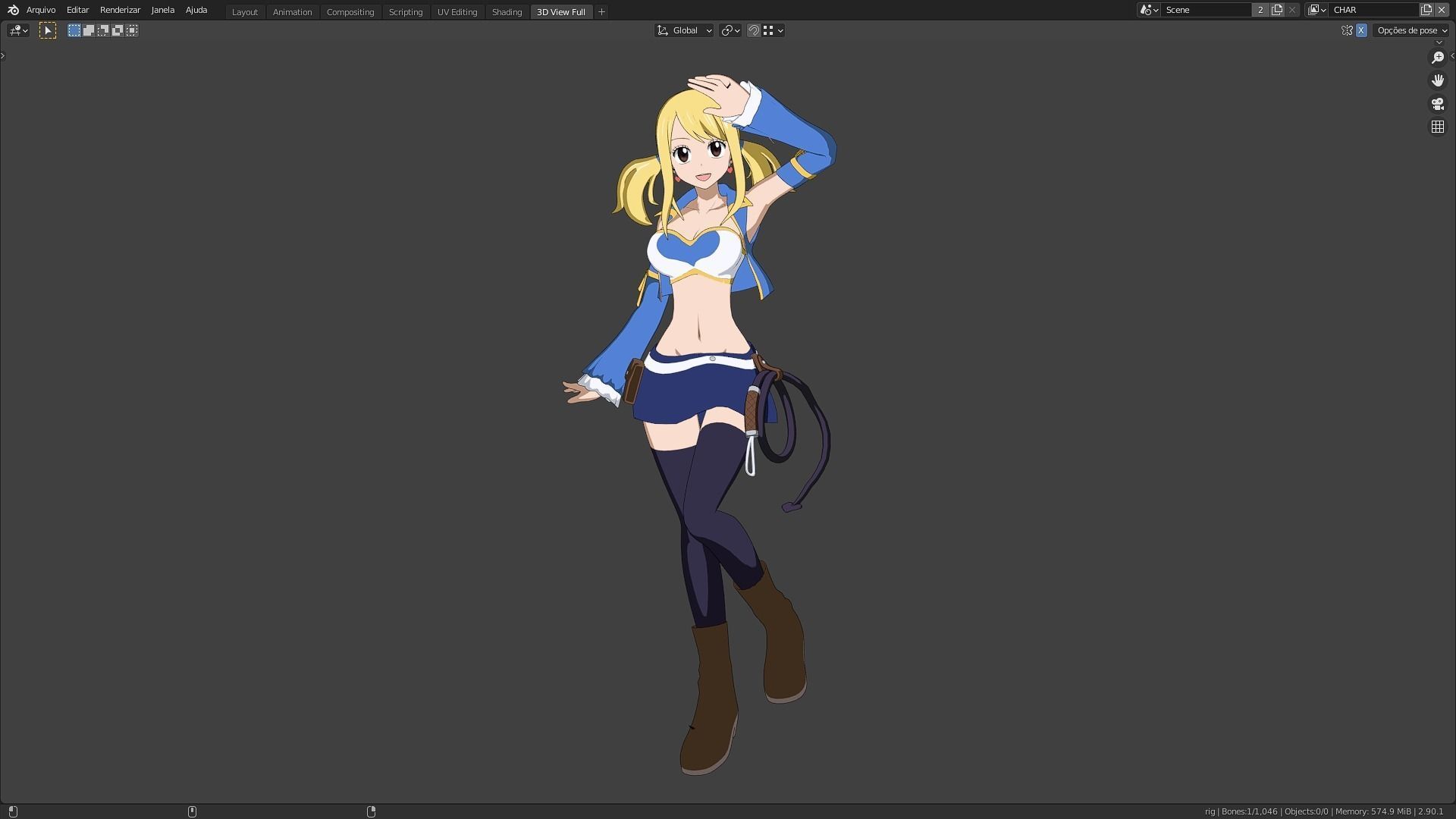 Pack Lucy Heartfilia V2 - 3D model blender Low-poly 3D model_3