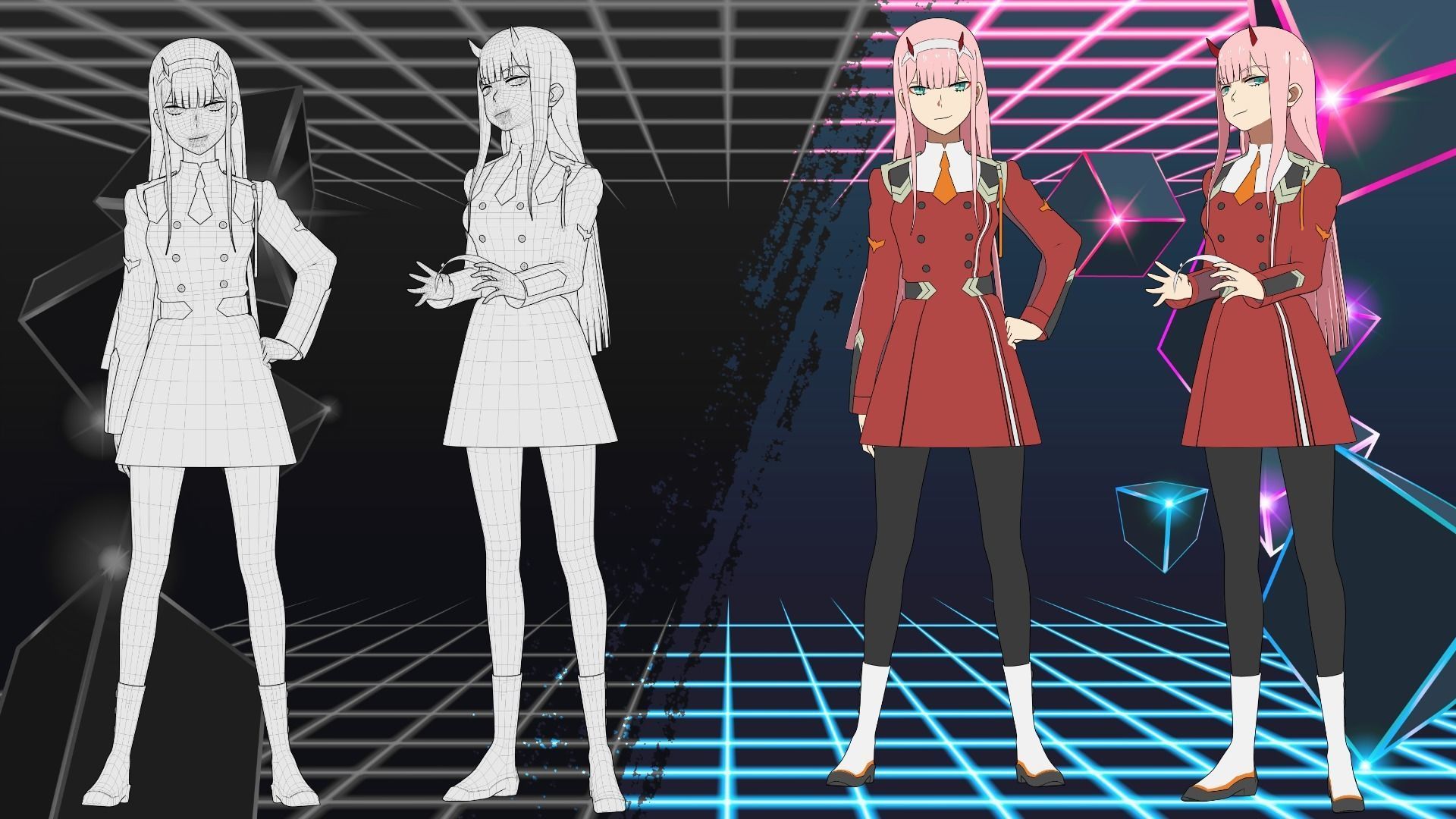 Pack Zero Two - Darling in the Franxx - Model 3D Blender 3D model_25