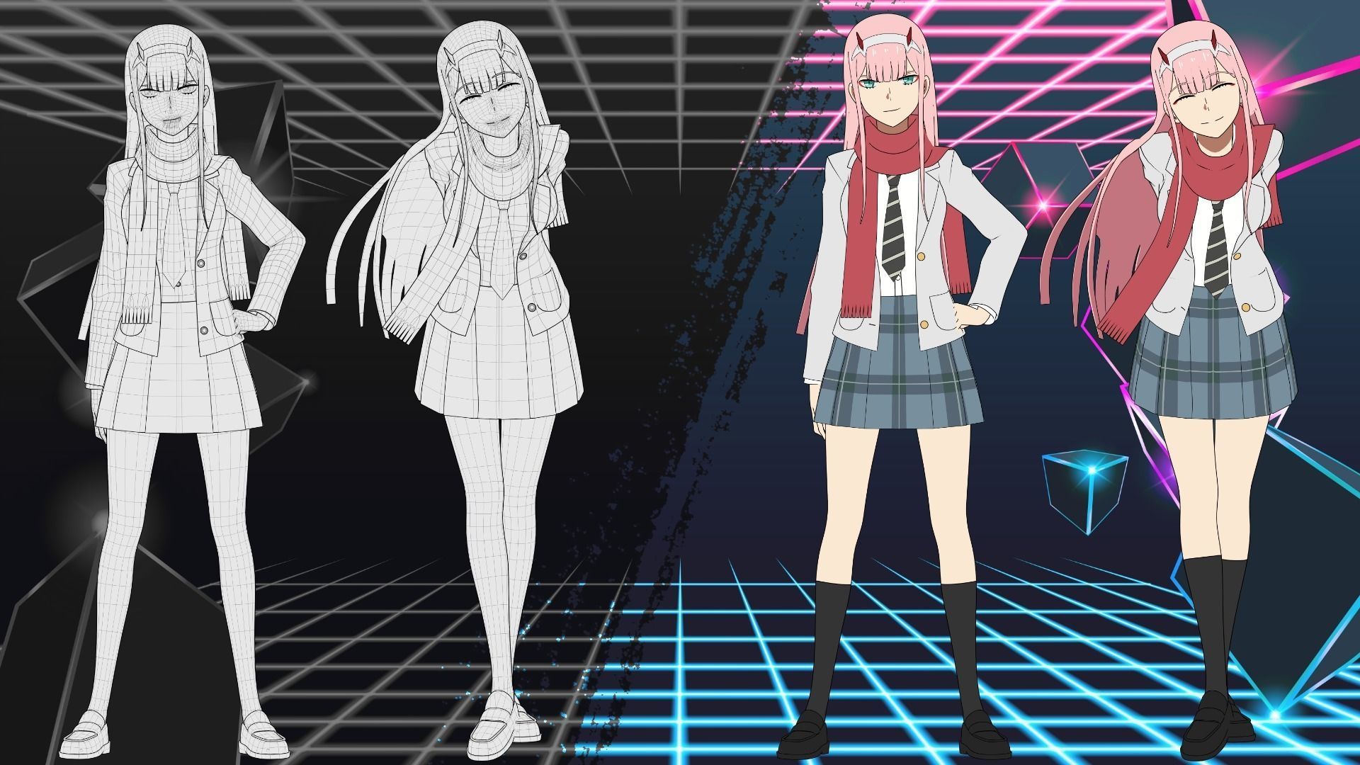 Pack Zero Two - Darling in the Franxx - Model 3D Blender 3D model_10
