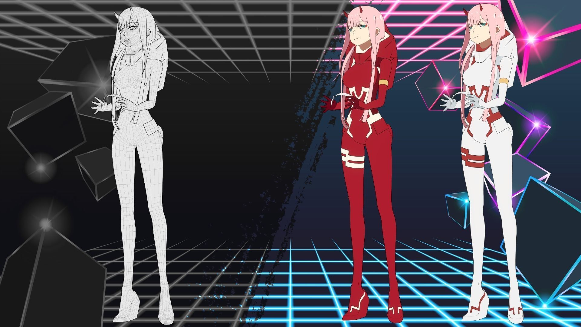 Pack Zero Two - Darling in the Franxx - Model 3D Blender 3D model_14