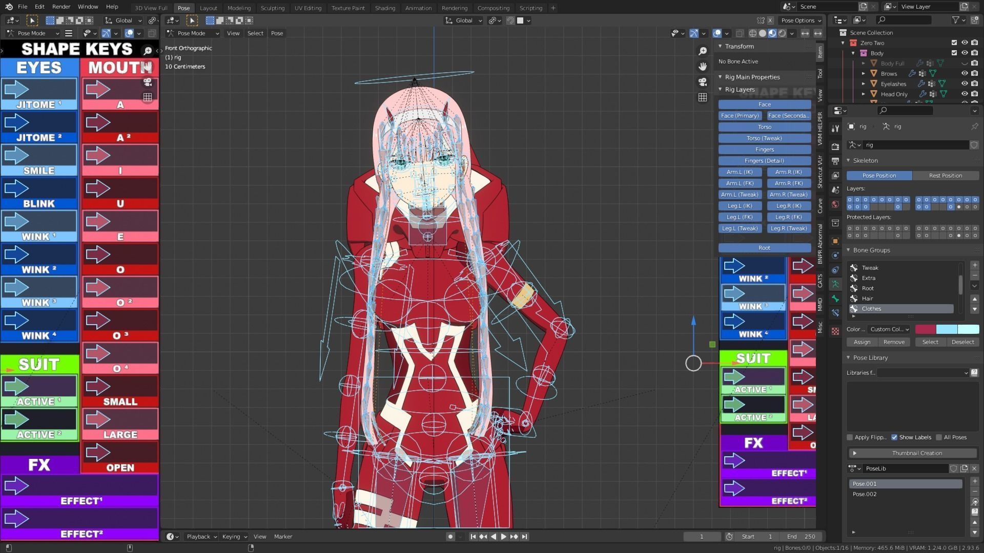 Pack Zero Two - Darling in the Franxx - Model 3D Blender 3D model_9