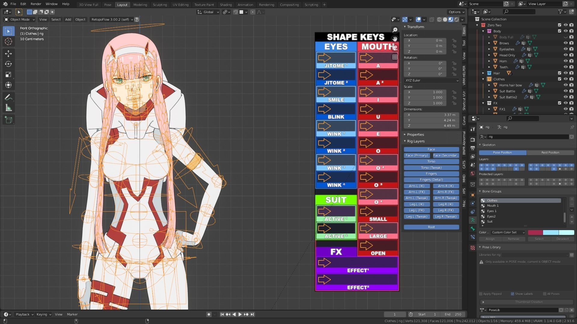 Pack Zero Two - Darling in the Franxx - Model 3D Blender 3D model_12