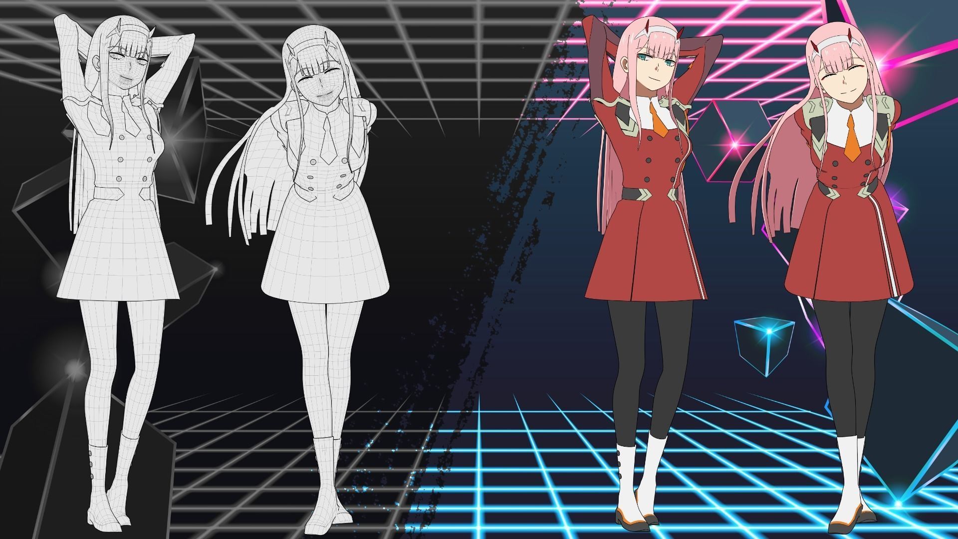 Pack Zero Two - Darling in the Franxx - Model 3D Blender 3D model_22