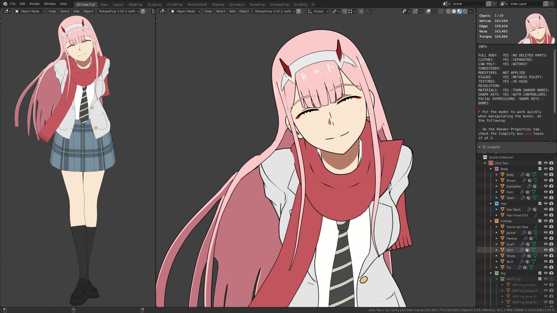 Pack Zero Two - Darling in the Franxx - Model 3D Blender 3D model_28