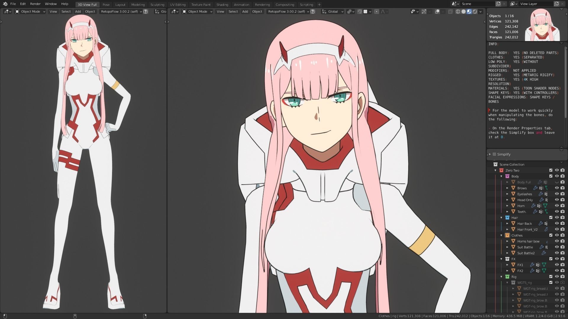 Pack Zero Two - Darling in the Franxx - Model 3D Blender 3D model_30