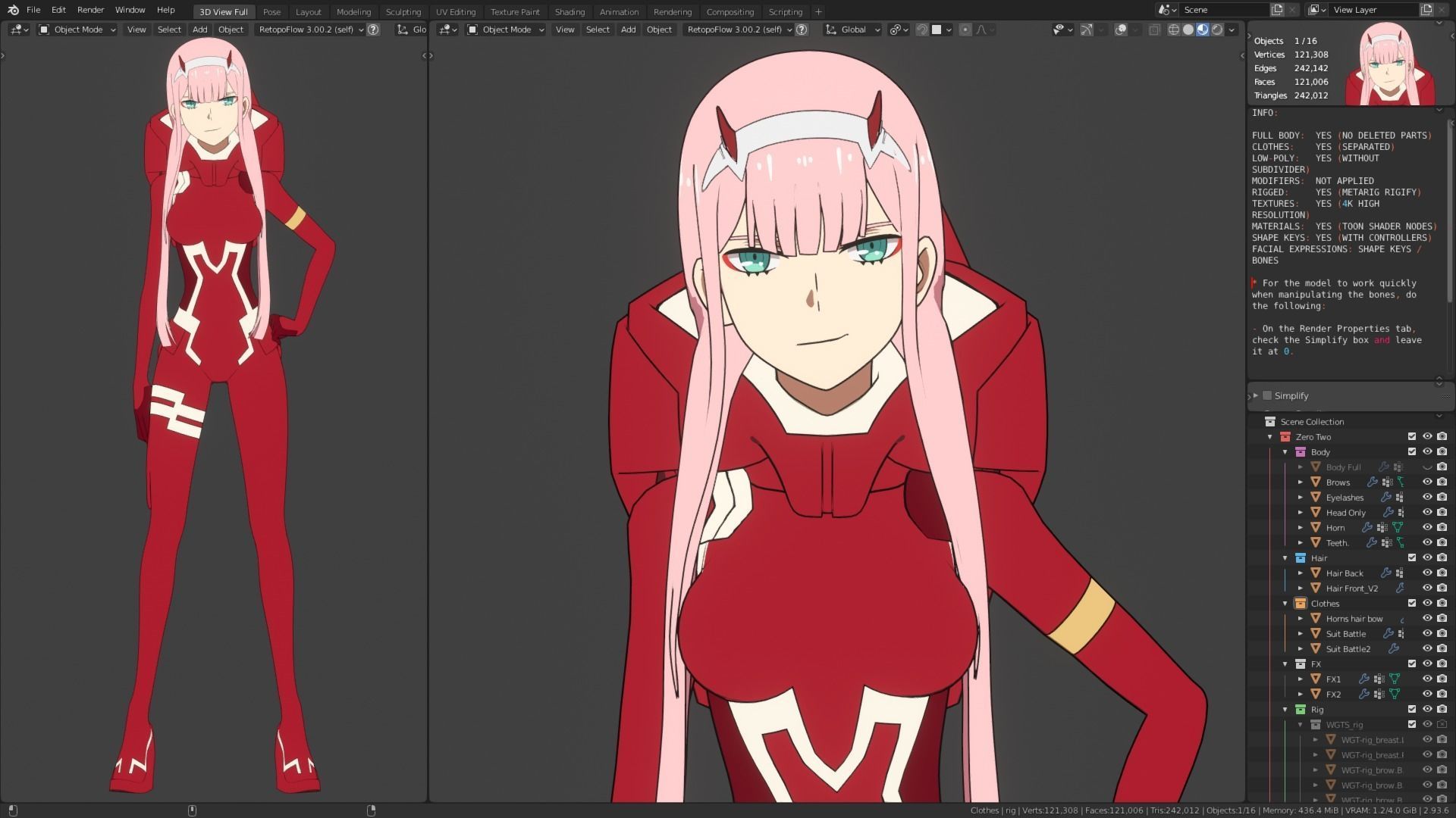 Pack Zero Two - Darling in the Franxx - Model 3D Blender 3D model_29