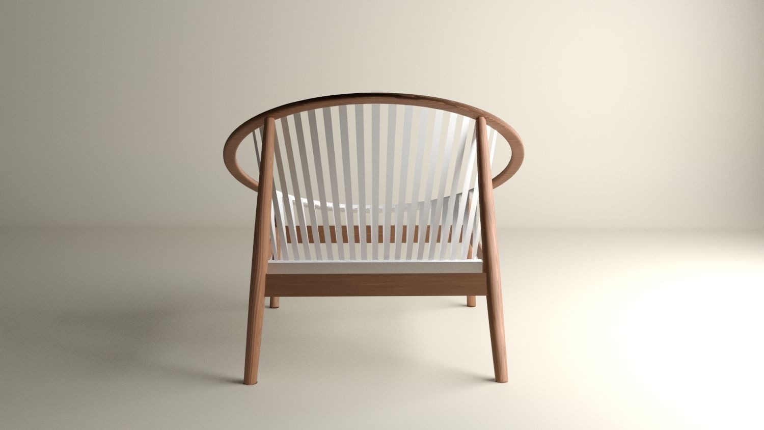 wooden modern chair Free 3D model_3