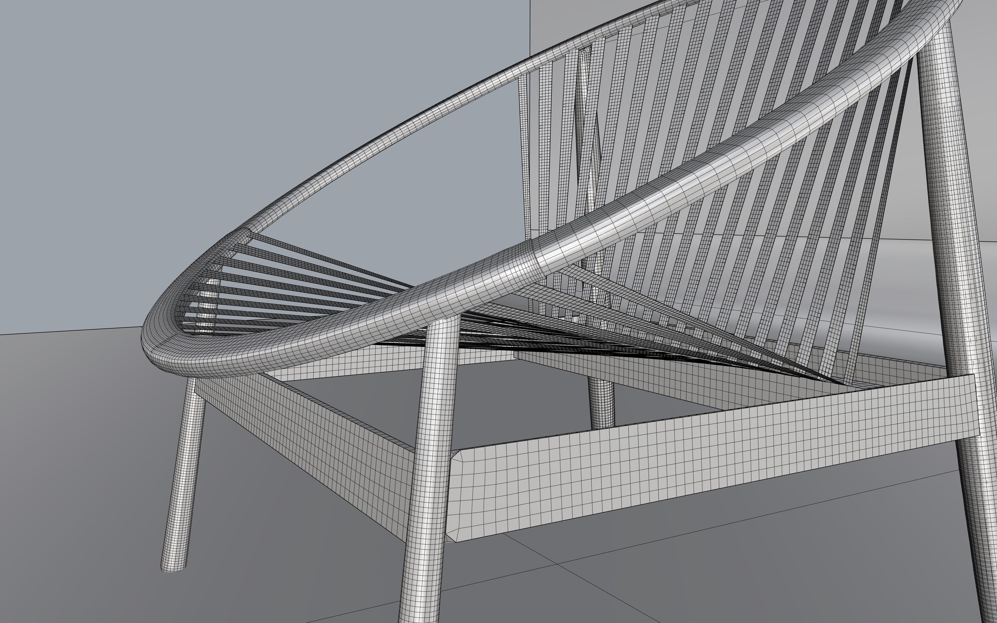 wooden modern chair Free 3D model_4