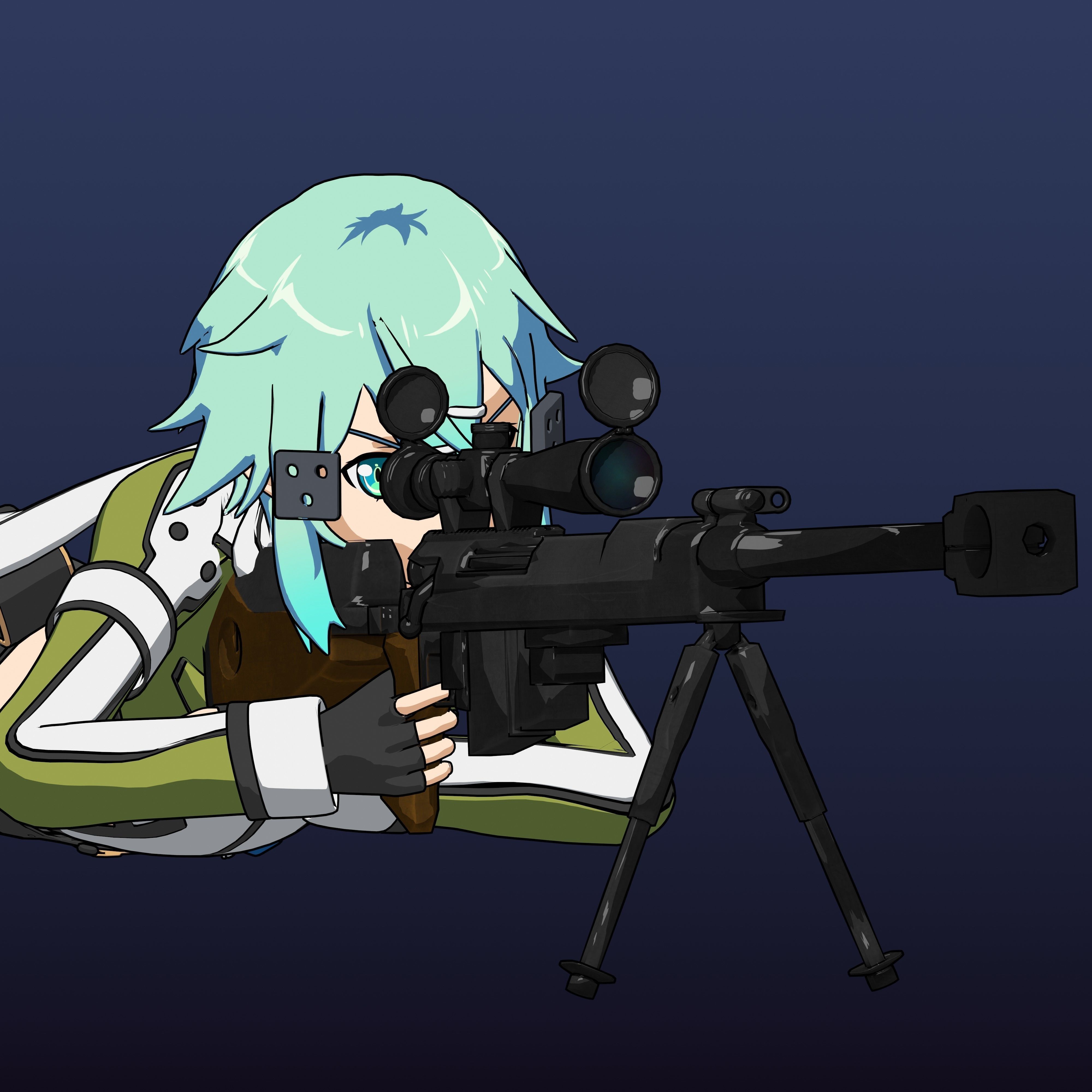 Sinon - SAO - Model 3D Blender 3D model_14