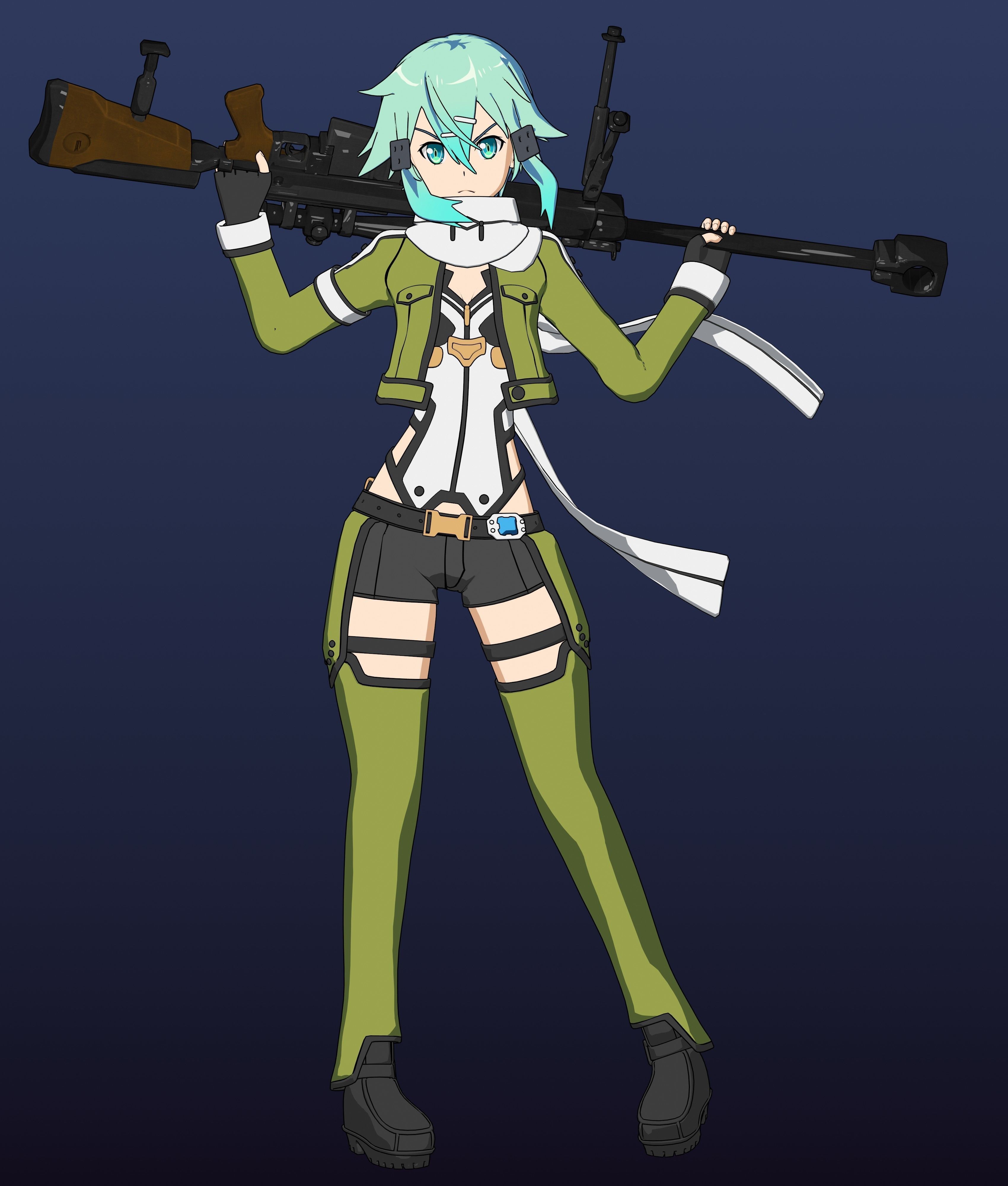 Sinon - SAO - Model 3D Blender 3D model_13