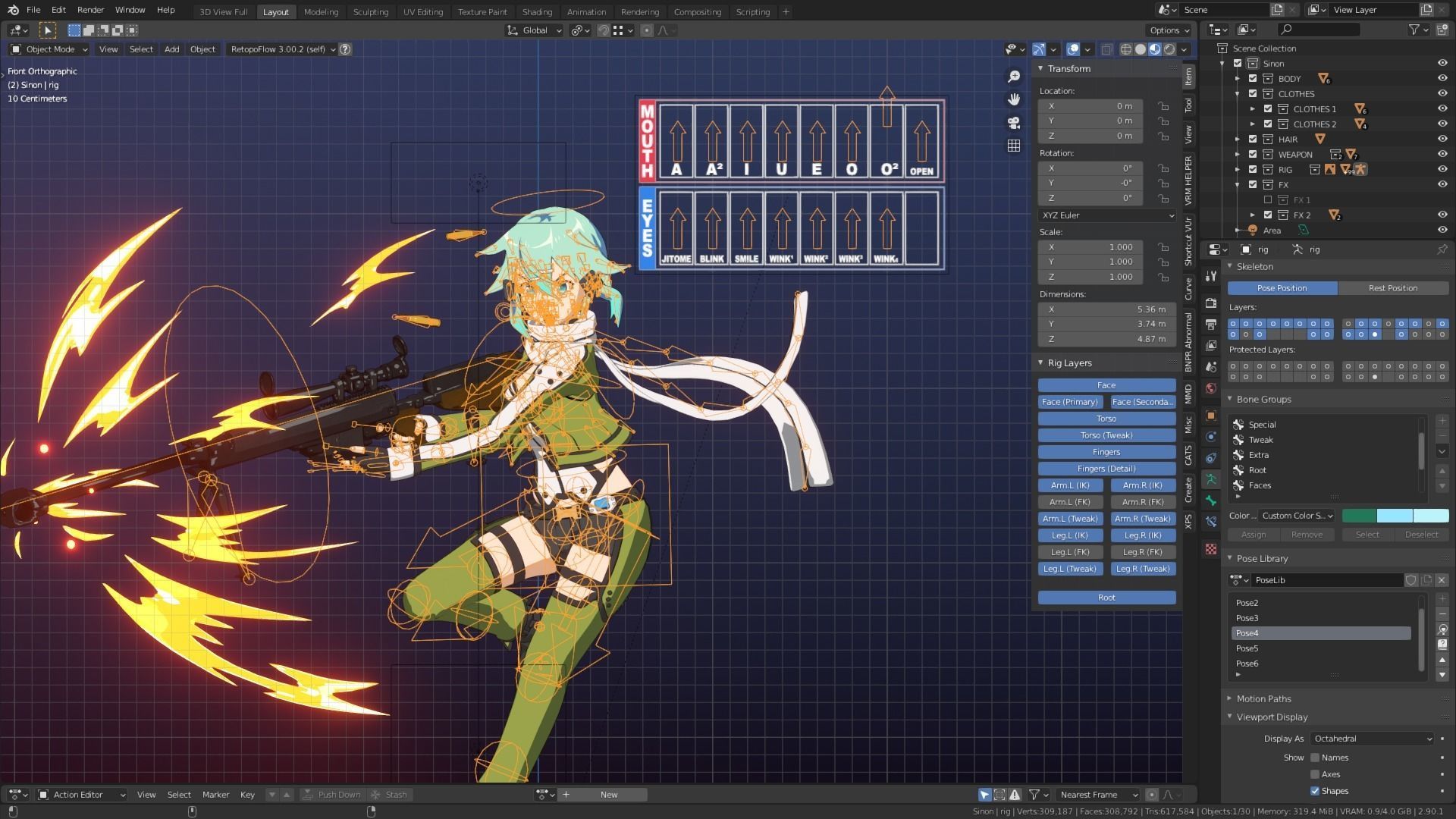 Sinon - SAO - Model 3D Blender 3D model_28