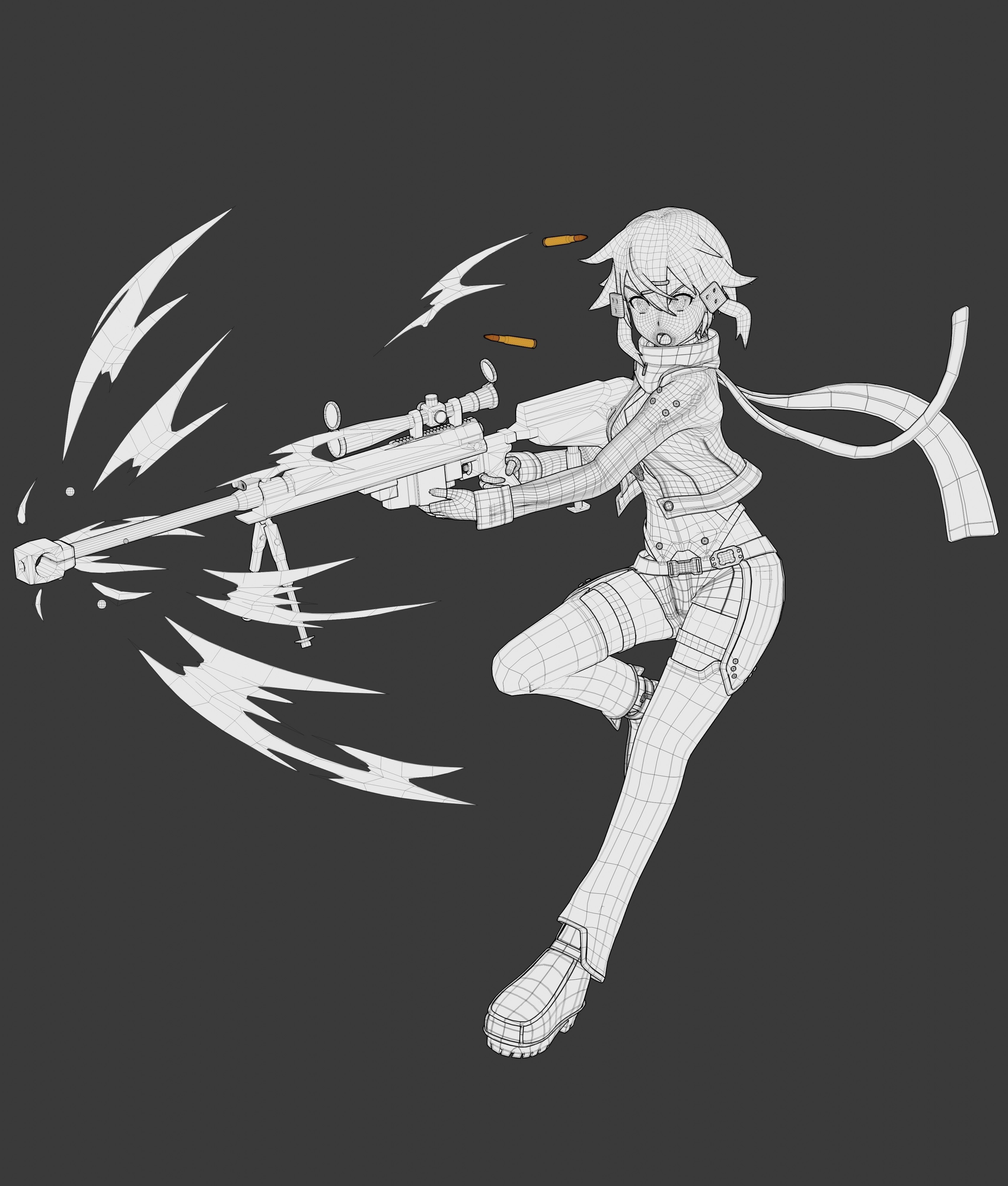 Sinon - SAO - Model 3D Blender 3D model_11