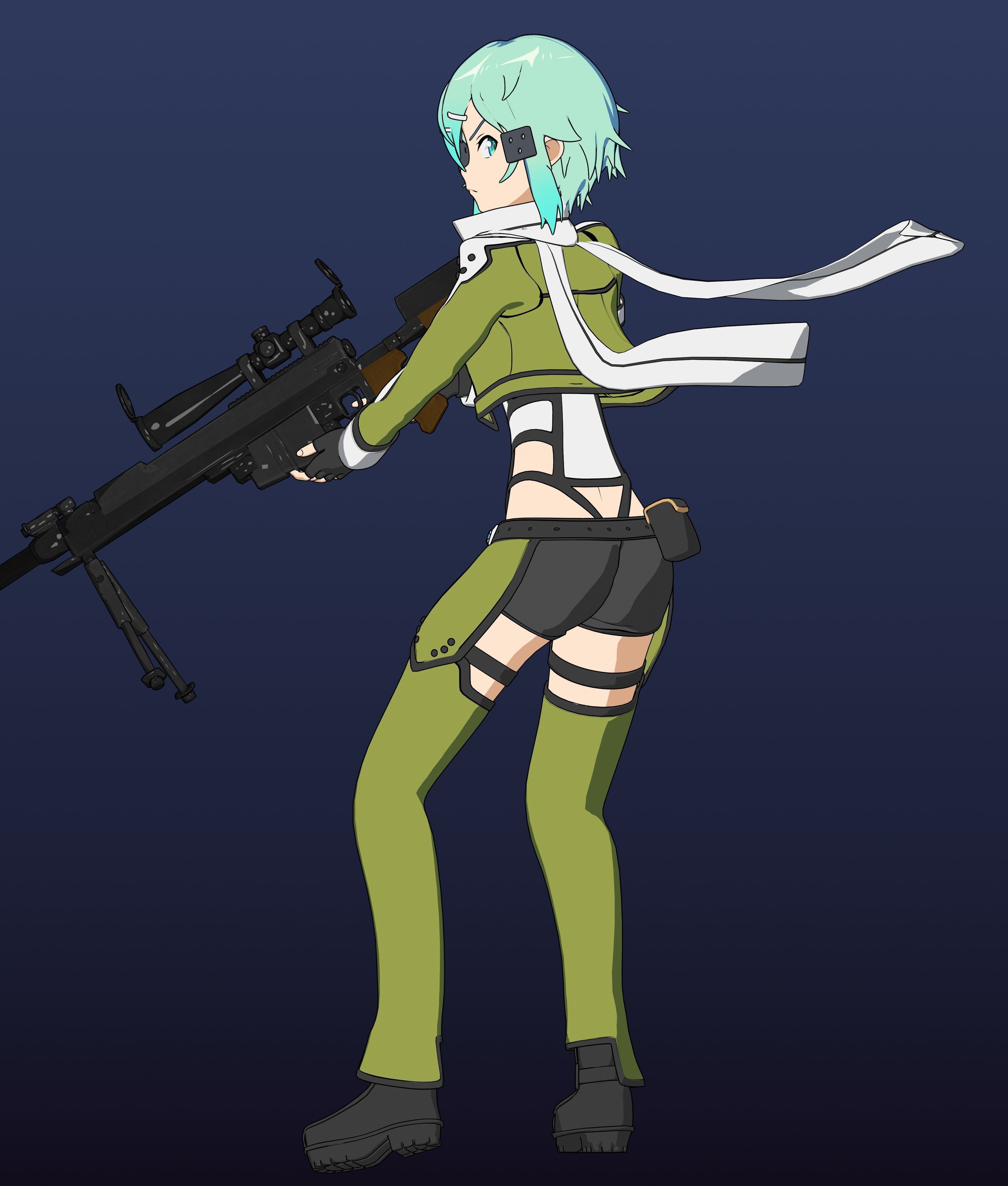 Sinon - SAO - Model 3D Blender 3D model_17