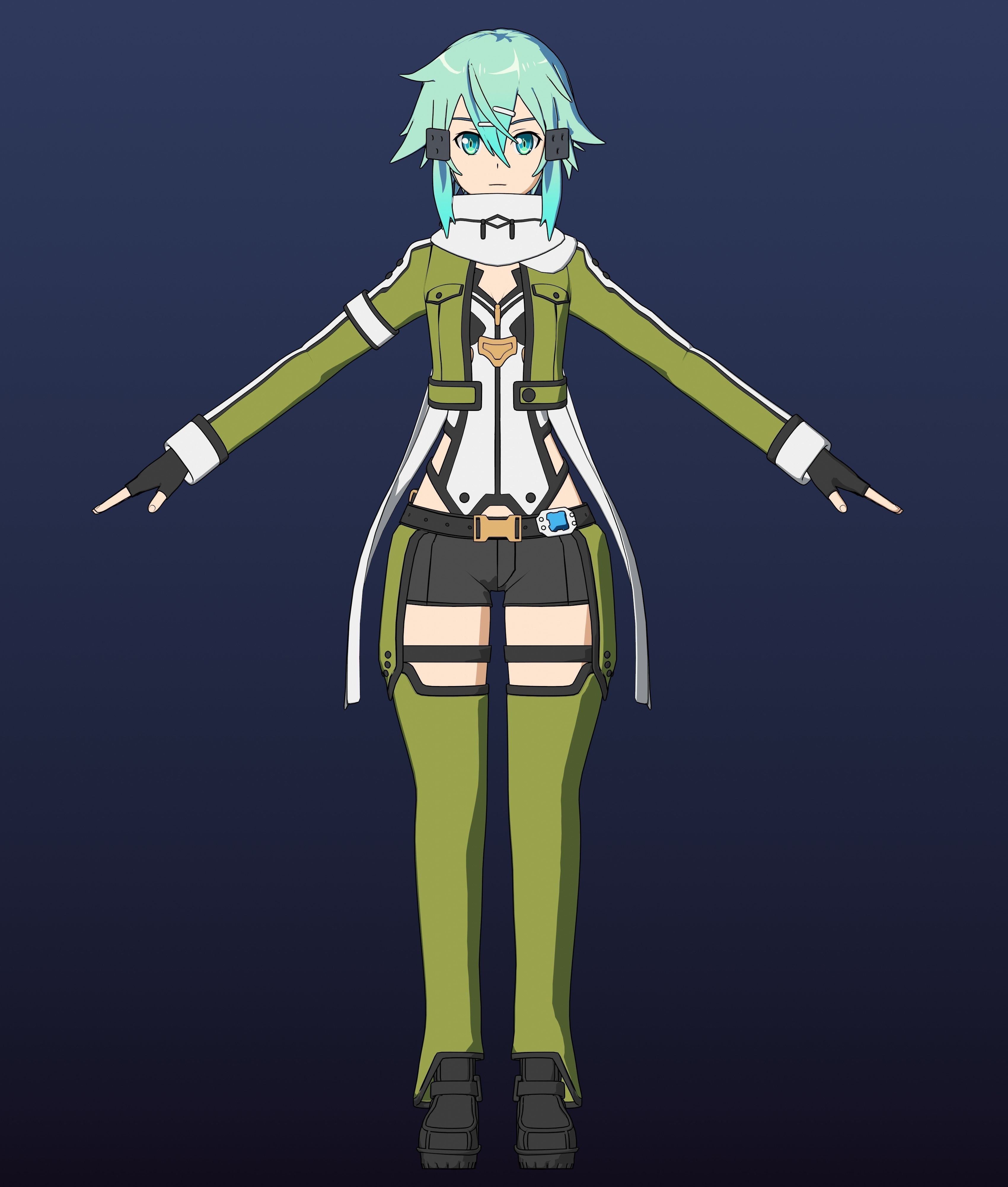 Sinon - SAO - Model 3D Blender 3D model_18